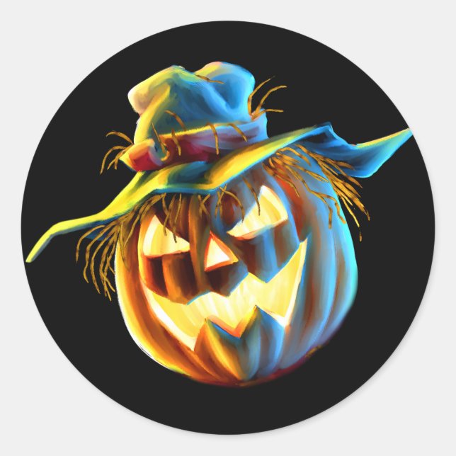 Adesivo Redondo ScareJack O Lanterna Scarrow Sticker (Frente)