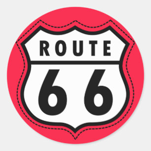 Adesivo Redondo Scarlet Red Route 66