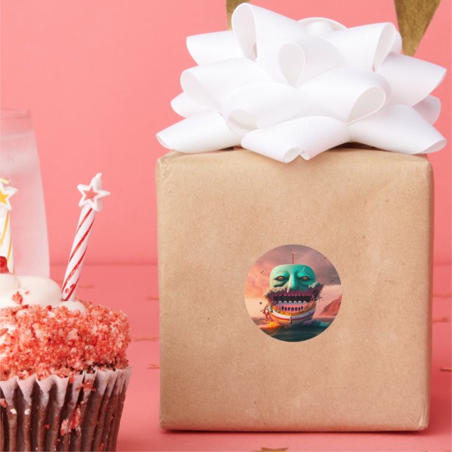 Adesivo Redondo Scary boat (Festa)