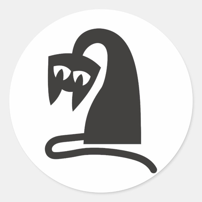 Adesivo Redondo Scary Cat (Frente)