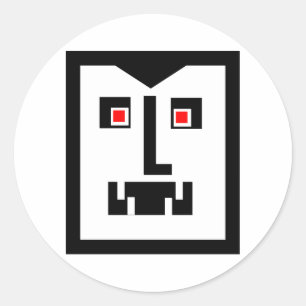 Adesivo Redondo Scary Cyborg Vampire Bot