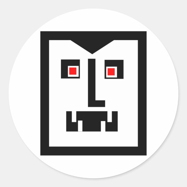 Adesivo Redondo Scary Cyborg Vampire Bot (Frente)