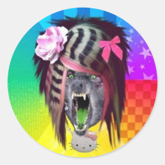 Adesivo Redondo Scene Wolf Memory Stickers