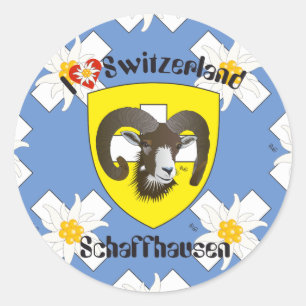 Adesivo Redondo Schaffhausen Suíça Suisse Svizzera autocolante