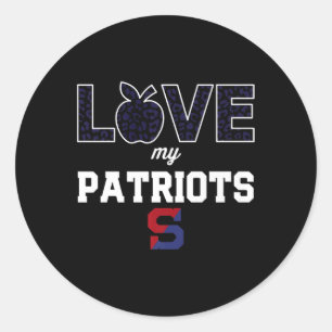 Adesivo Redondo Schenectady Patriots Logo Ame Minha Equipe