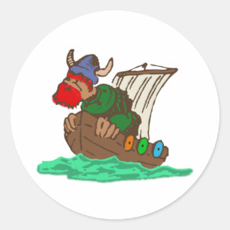 Adesivo Redondo schiff wikinger viking ship