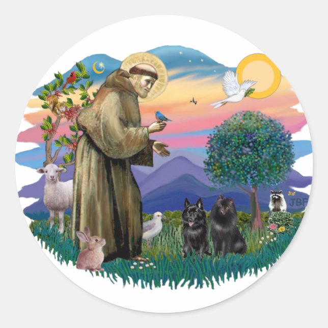 Adesivo Redondo Schipperke (dois) (Frente)