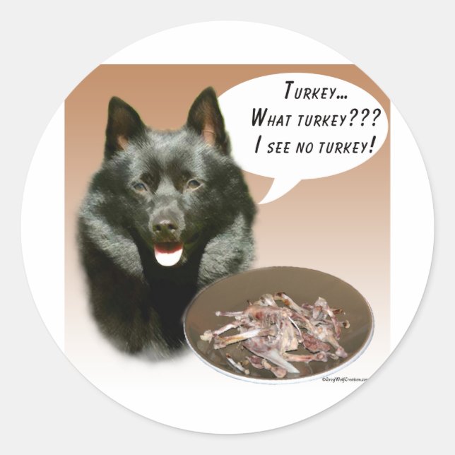 Adesivo Redondo Schipperke Turquia (Frente)