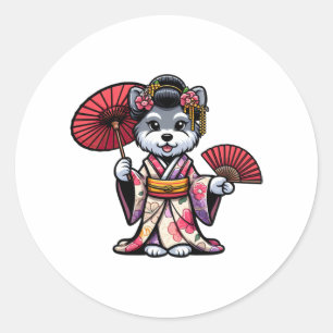 Adesivo Redondo Schnauzer Dog Kimono