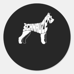 Adesivo Redondo Schnauzer Gift Arte Funny Schnauzer