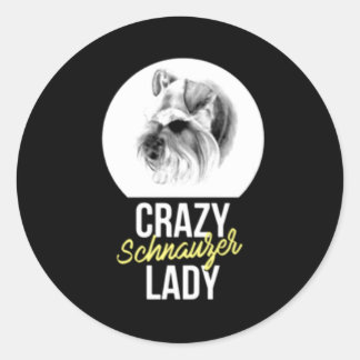 Adesivo Redondo Schnauzer Gift | Senhora Schnauzer Louca
