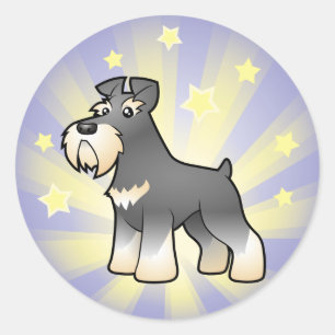 Adesivo Redondo Schnauzer gigante/padrão/diminuto de pouca estrel