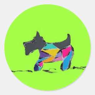 Adesivo Redondo Schnauzer Stickers