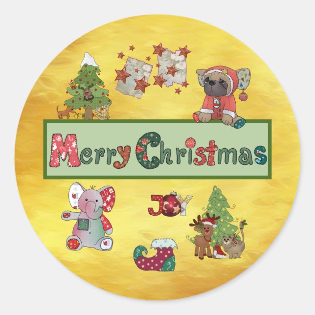 Adesivo Redondo Schöne Weihnachten (Frente)