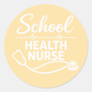 Adesivo Redondo School Health Nurse Medical Sticker