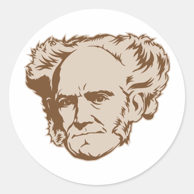 Adesivo Redondo Schopenhauer Portrait Sticker (Frente)