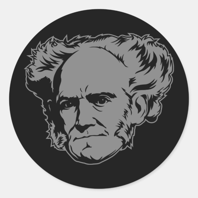Adesivo Redondo Schopenhauer Portrait Sticker (Frente)