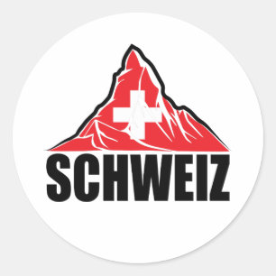 Adesivo Redondo Schweiz Matterhorn Suiça