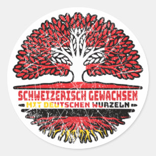 Adesivo Redondo Schweiz Schweizer Deutsch Alemanha Baum Wurzel