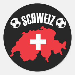 Adesivo Redondo Schweiz Suiça Map Soccer