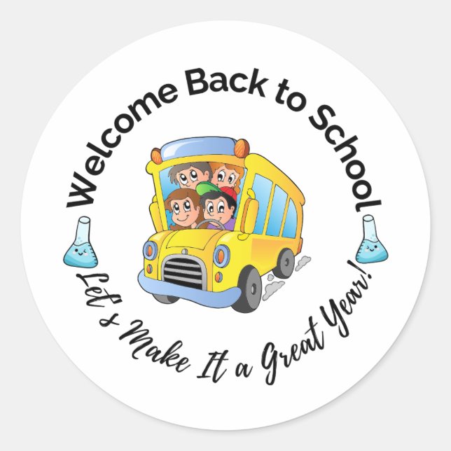 Adesivo Redondo Science Back to School sticker (Frente)