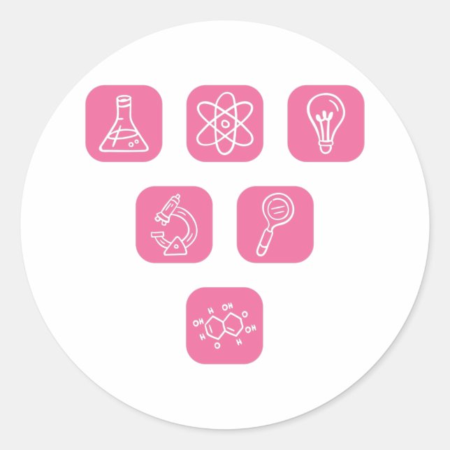 Adesivo Redondo Science Elements Items (Frente)