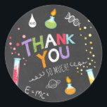 Adesivo Redondo Science Sticker Obrigado Birthday Favor tag Lab<br><div class="desc">Europeia: Meu perfeito Sticker,  Cupcake Topper e Envelope Seal! Tema científico.</div>