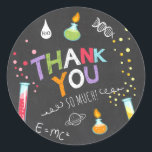 Adesivo Redondo Science Sticker Obrigado Birthday Favor tag Lab<br><div class="desc">Europeia: Meu perfeito Sticker,  Cupcake Topper e Envelope Seal! Tema científico.</div>