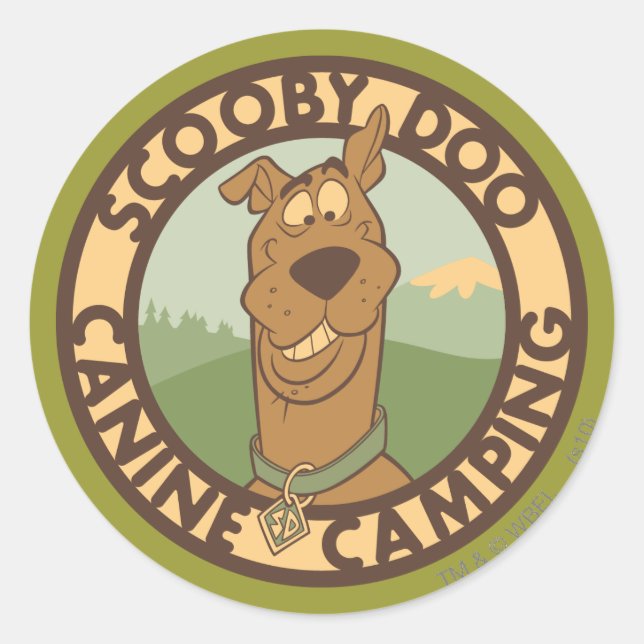 Adesivo Redondo Scooby-Doo "Canine Camping" (Frente)