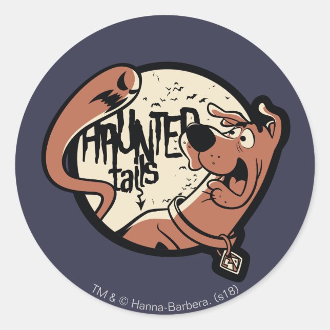 Adesivo Redondo Scooby-Doo "Caudas Assaltadas" (Frente)