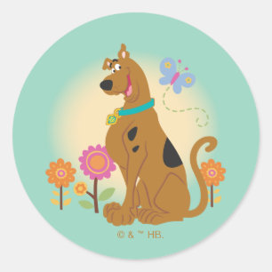 Adesivo Redondo Scooby-Doo depois da borboleta