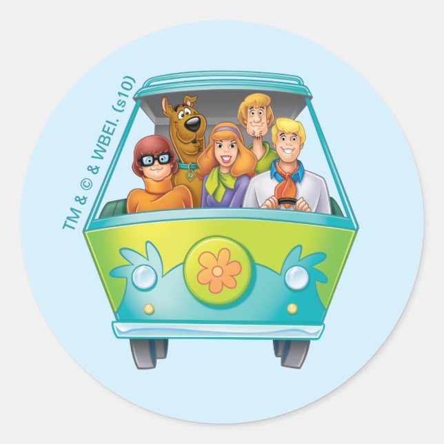 Adesivo Redondo Scooby-Doo e a Anja Misteriosa (Frente)