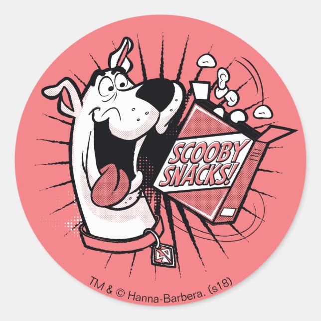 Adesivo Redondo Scooby-Doo Halftone Scooby Snacks (Frente)