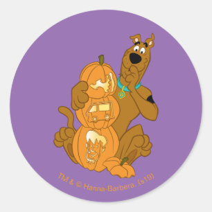 Adesivo Redondo Scooby-Doo Halloween Jack-O-Lanterna