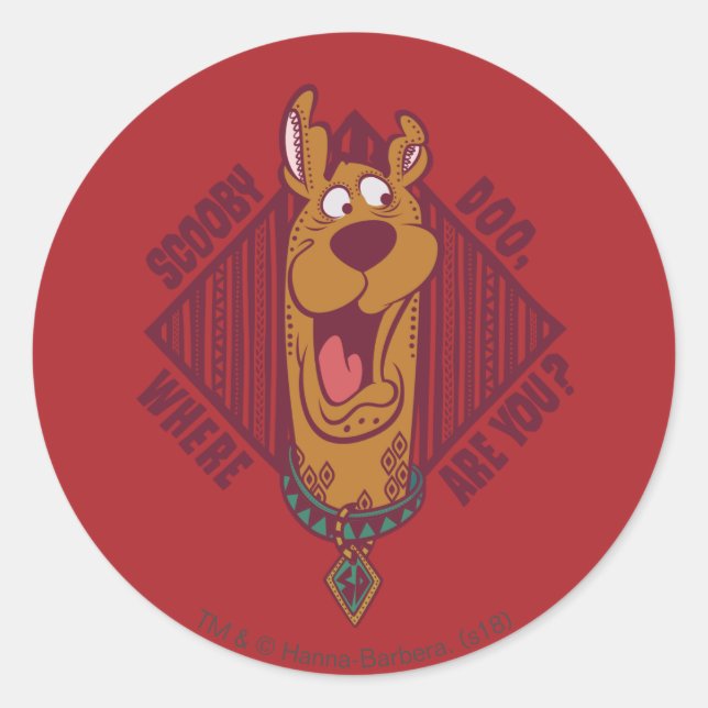 Adesivo Redondo Scooby-Doo Onde Está O Seu Gráfico Tribal (Frente)