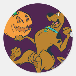 Adesivo Redondo Scooby-Doo que cinzela a abóbora