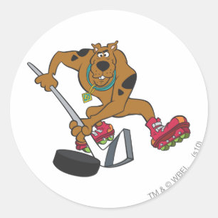 Adesivo Redondo Scooby-Doo que joga o hóquei