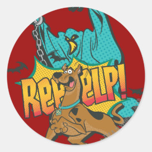 Adesivo Redondo Scooby Doo "Reeeelp! "