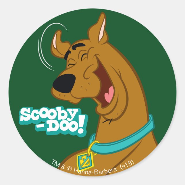 Adesivo Redondo Scooby-Doo Rindo (Frente)