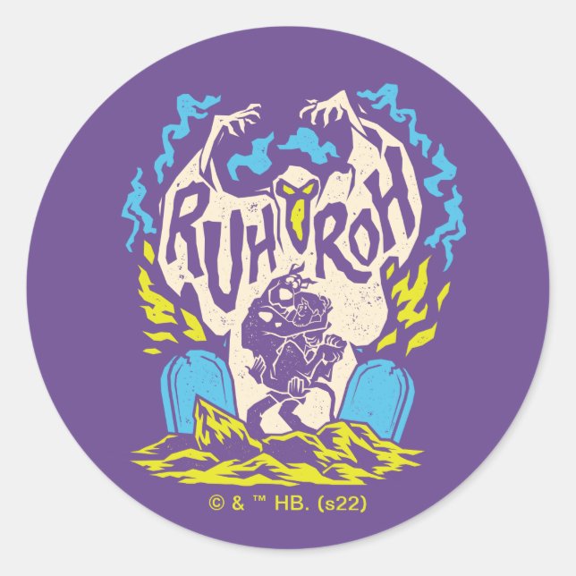 Adesivo Redondo Scooby-Doo | Ruh Roh Scooby & Shaggy (Frente)