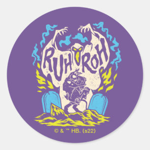 Adesivo Redondo Scooby-Doo   Ruh Roh Scooby & Shaggy