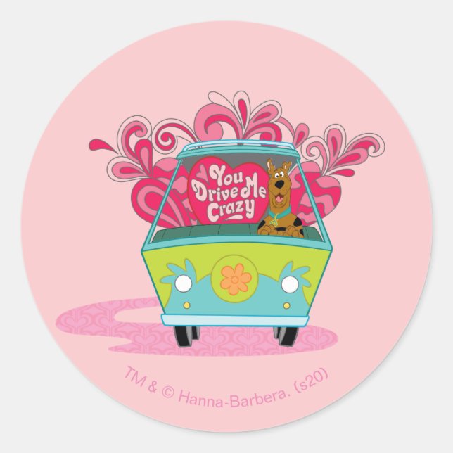 Adesivo Redondo Scooby-Doo - Você Me Deixa Louco (Frente)