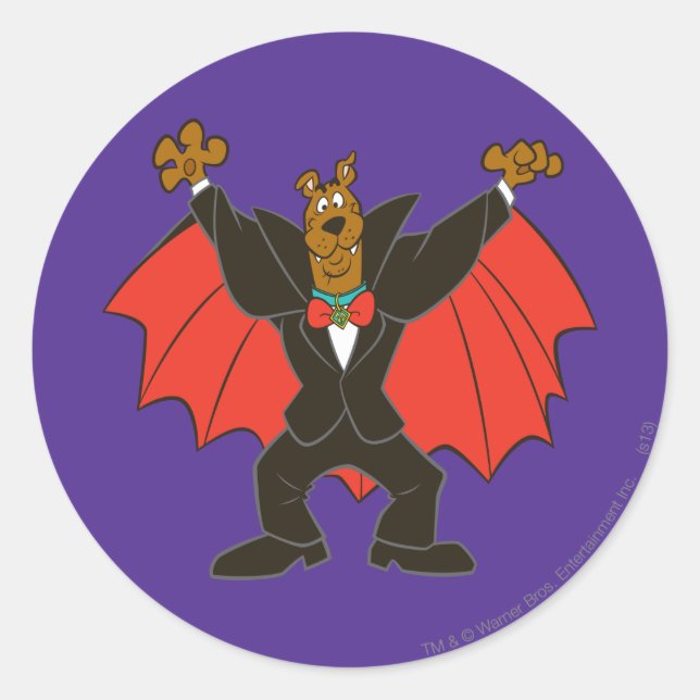 Adesivo Redondo Scooby Dracula (Frente)