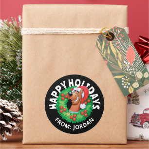 Adesivo Redondo Scooby em Fúria de Natal   Personalizado