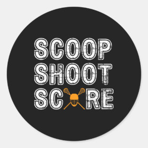Adesivo Redondo Scoop Shoot Score Lacrosse