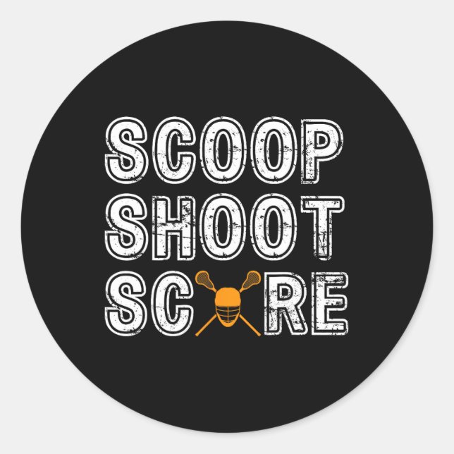 Adesivo Redondo Scoop Shoot Score Lacrosse (Frente)