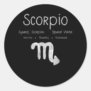 Adesivo Redondo Scorpio Horoscope Astrologia - Sinal de Estrela An