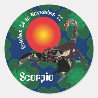 Adesivo Redondo Scorpio October 24 to de novembros de 22