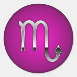 Adesivo Redondo Scorpio - Símbolo Zodiac