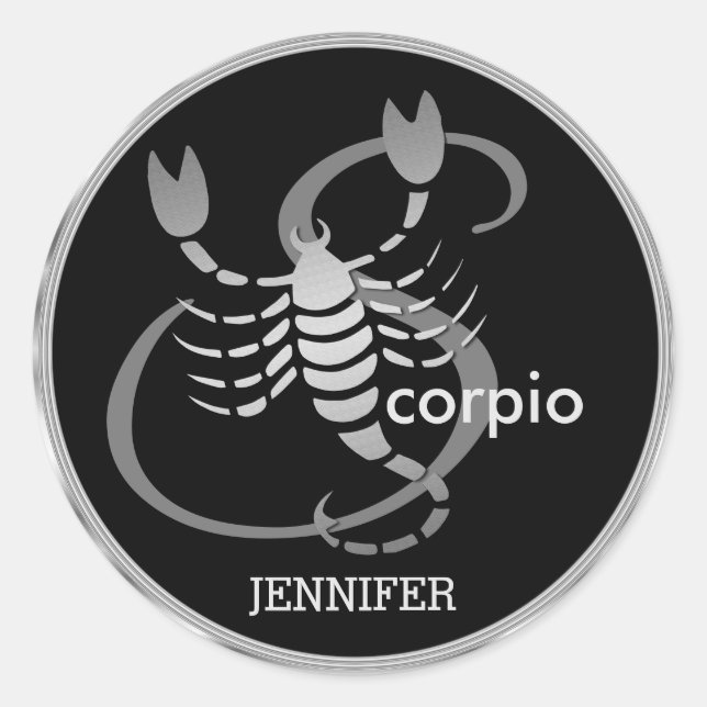 Adesivo Redondo Scorpio ♏ - Sinal Zodiac (Frente)